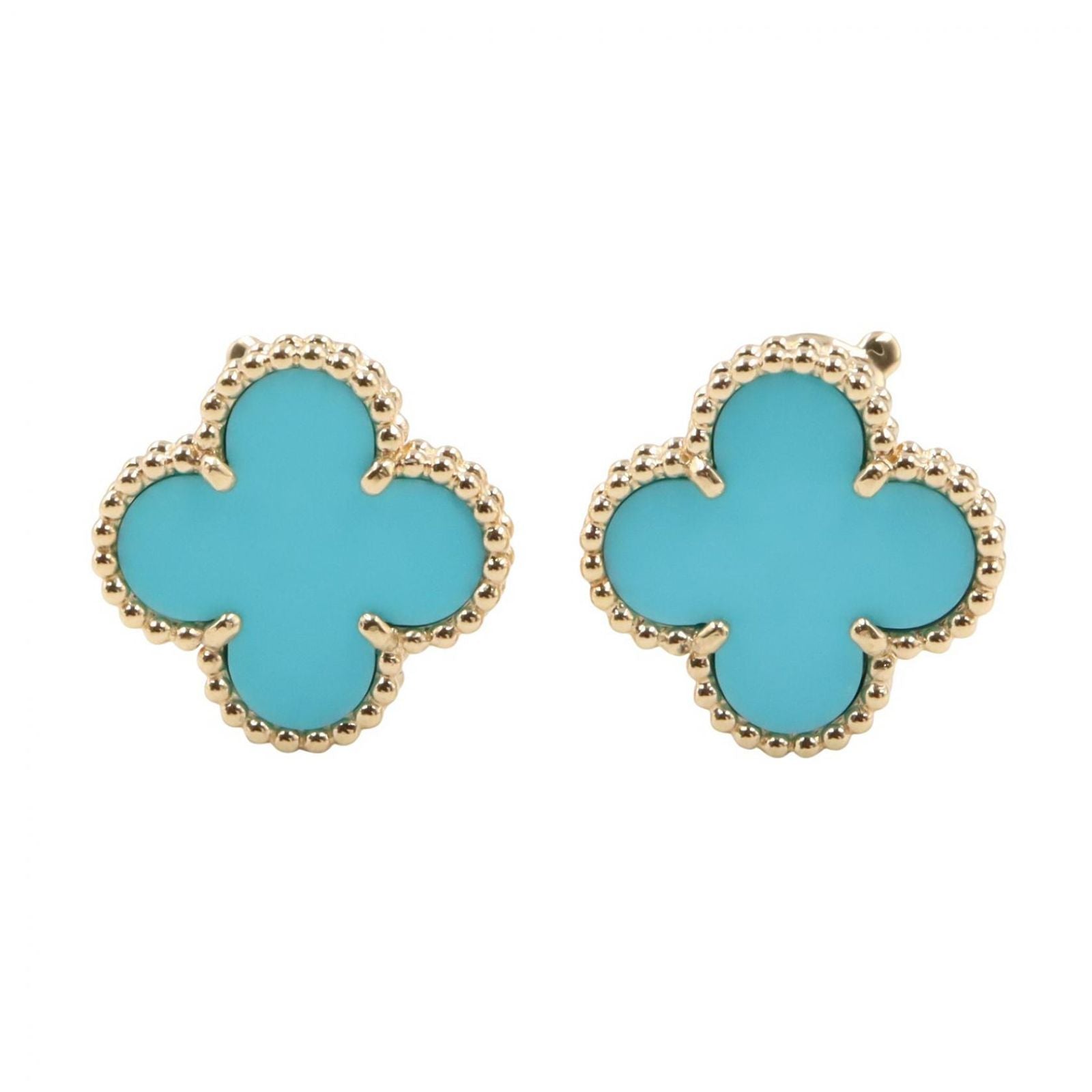 Van Cleef & Arpels Earrings Vintage Alhambra Turquoise 18k