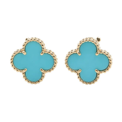Van Cleef & Arpels Earrings Vintage Alhambra Turquoise 18k