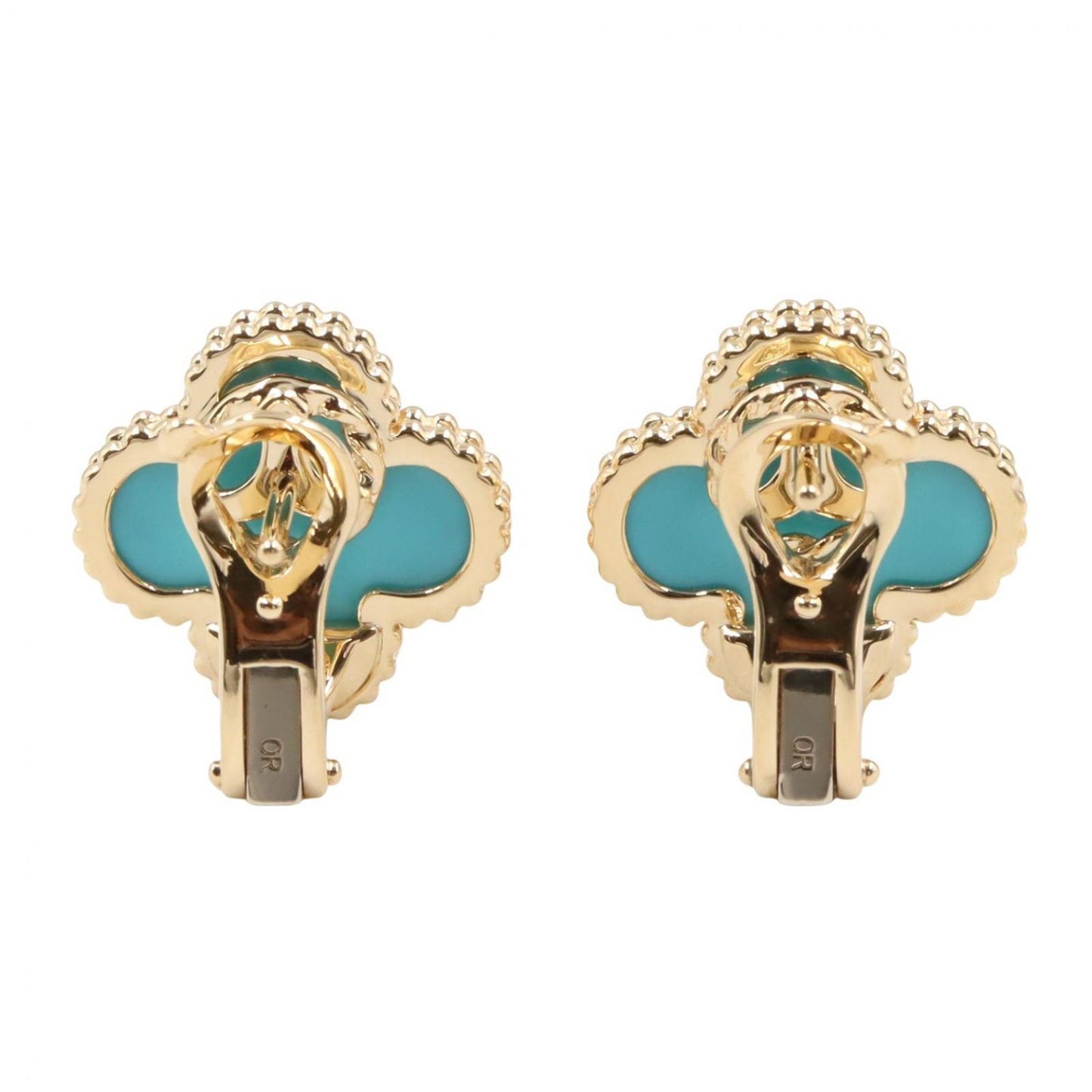 Van Cleef & Arpels Earrings Vintage Alhambra Turquoise 18k — view 2