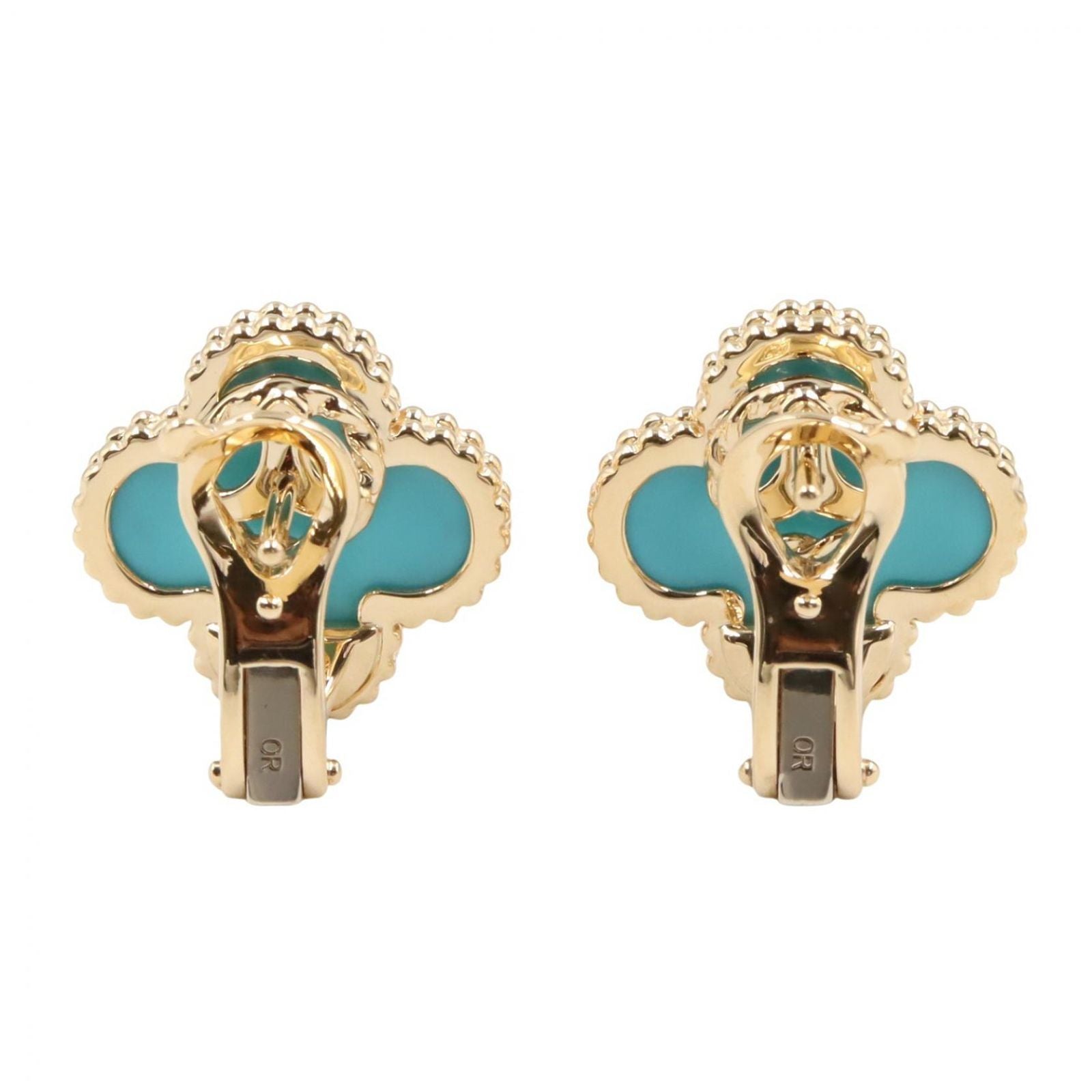 Van Cleef & Arpels Earrings Vintage Alhambra Turquoise 18k — view 2