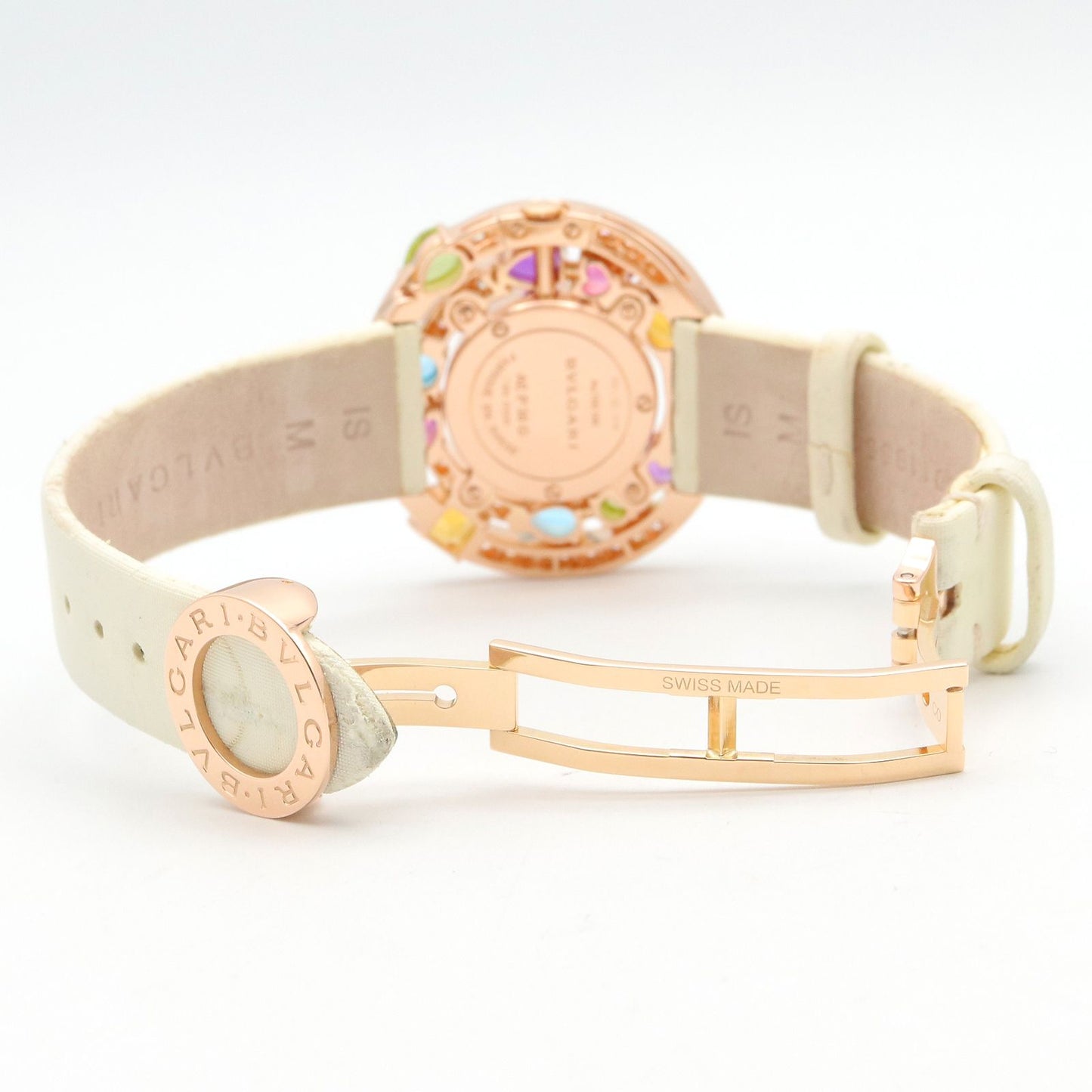 Bvlgari Watch Astra le Cerchi Diamond & Color Stone White Shell 18k Pink Gold — view 5