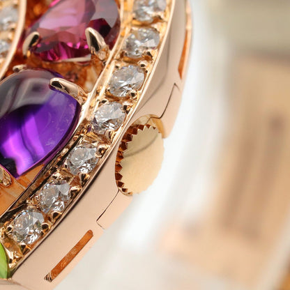 Bvlgari Watch Astra le Cerchi Diamond & Color Stone White Shell 18k Pink Gold — view 7
