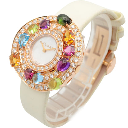 Bvlgari Watch Astra le Cerchi Diamond & Color Stone White Shell 18k Pink Gold — view 2