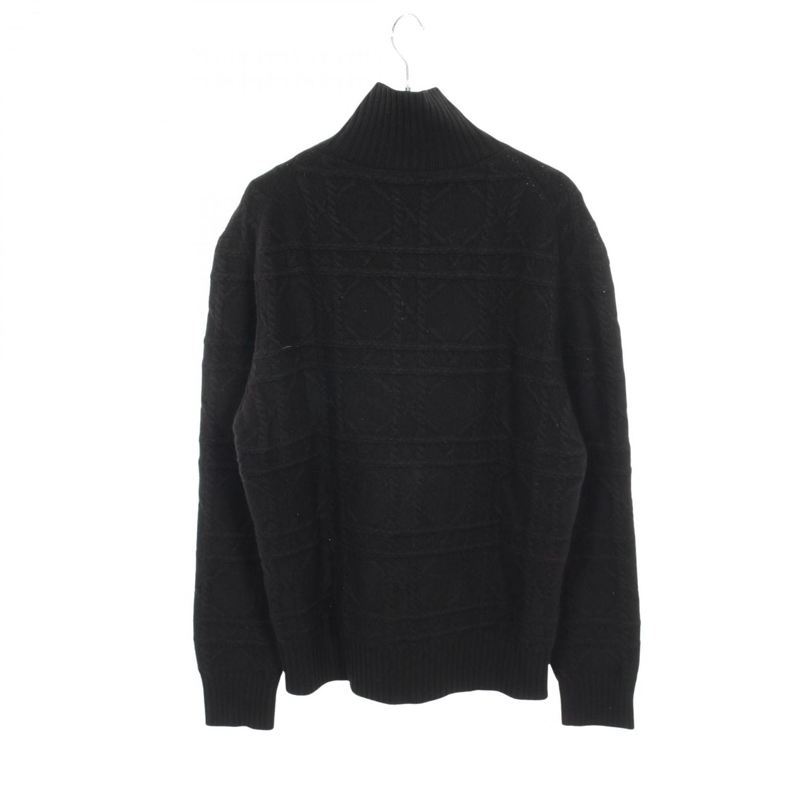 Dior Knit Cannage High Neck Black Cashmere Sweater — view 2