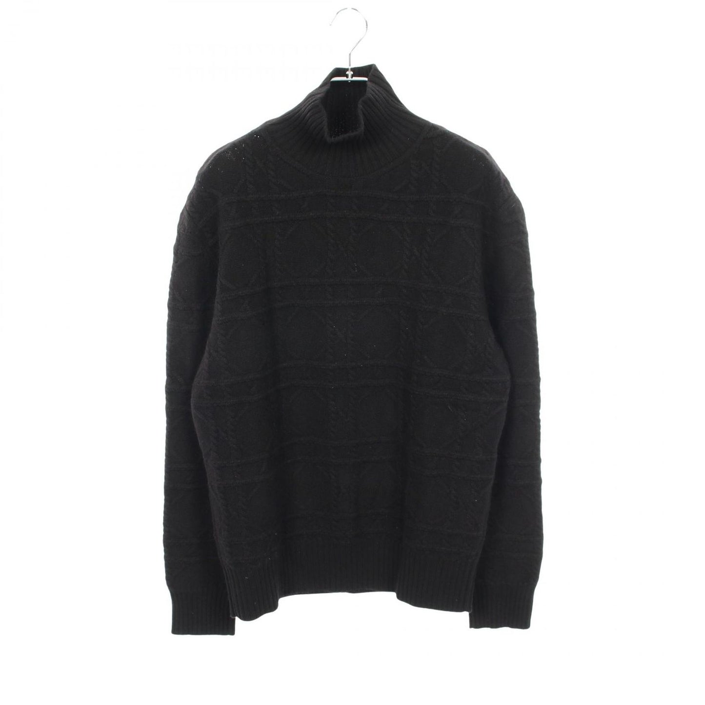 Dior Knit Cannage High Neck Black Cashmere Sweater