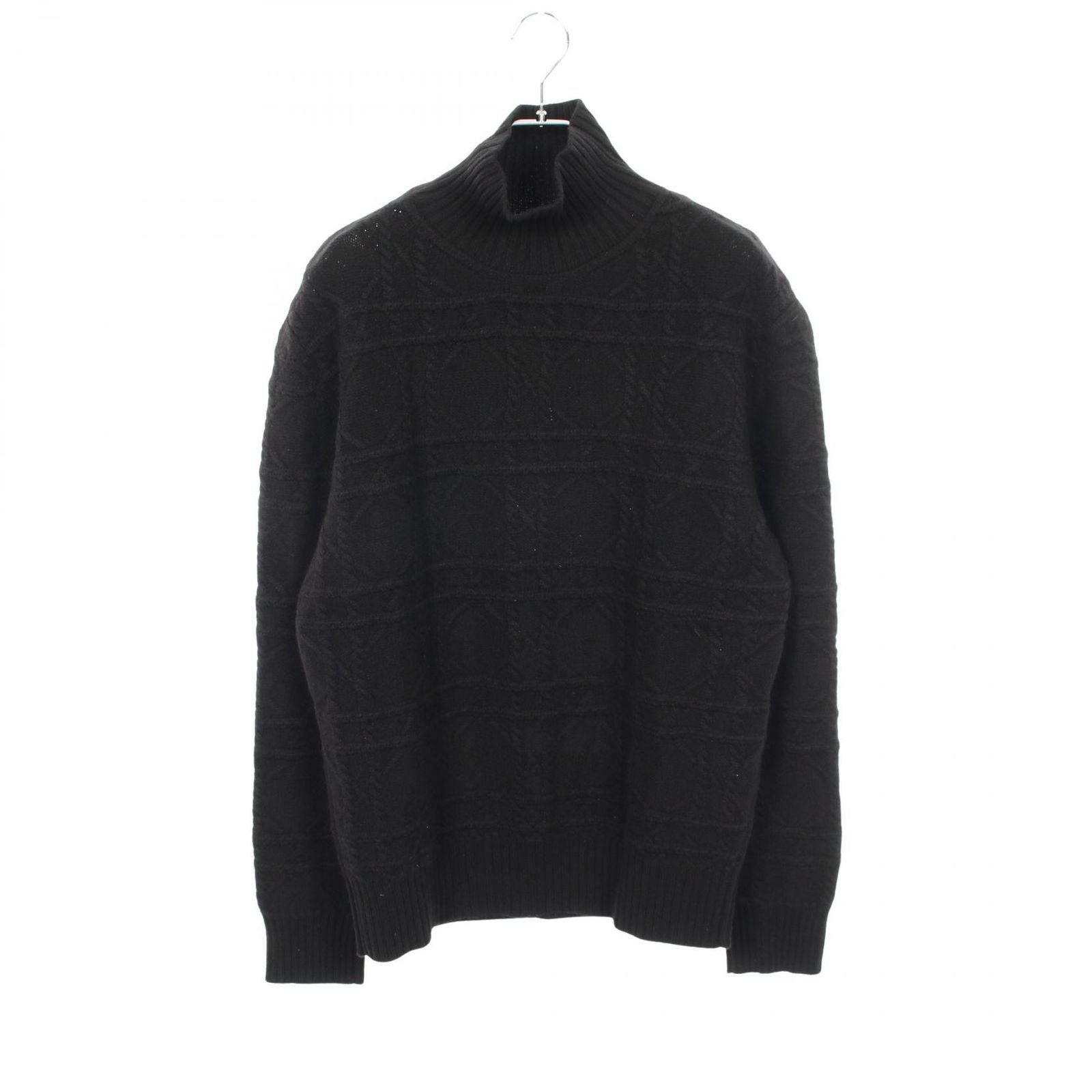 Dior Knit Cannage High Neck Black Cashmere Sweater
