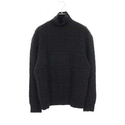 Dior Knit Cannage High Neck Black Cashmere Sweater