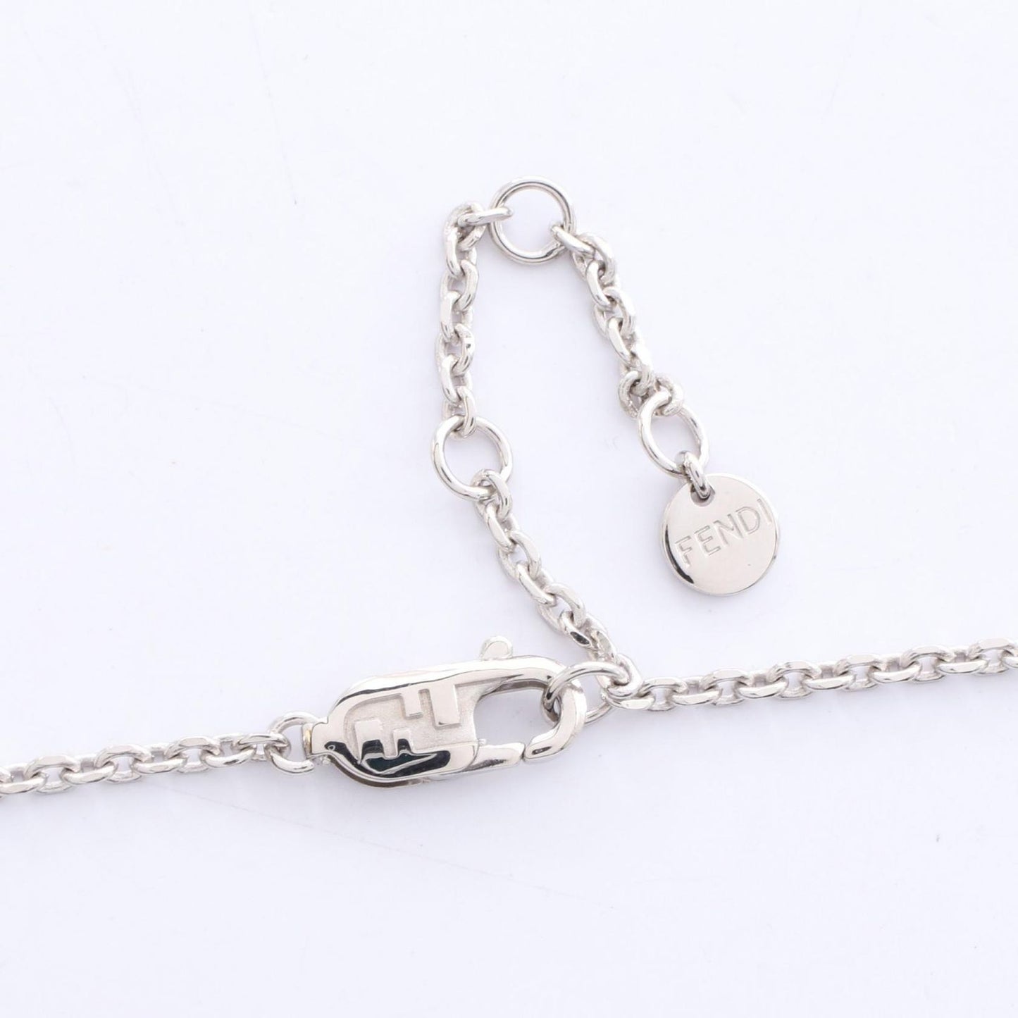 Fendi Necklace FF Black Silver Stainless Steel — view 4