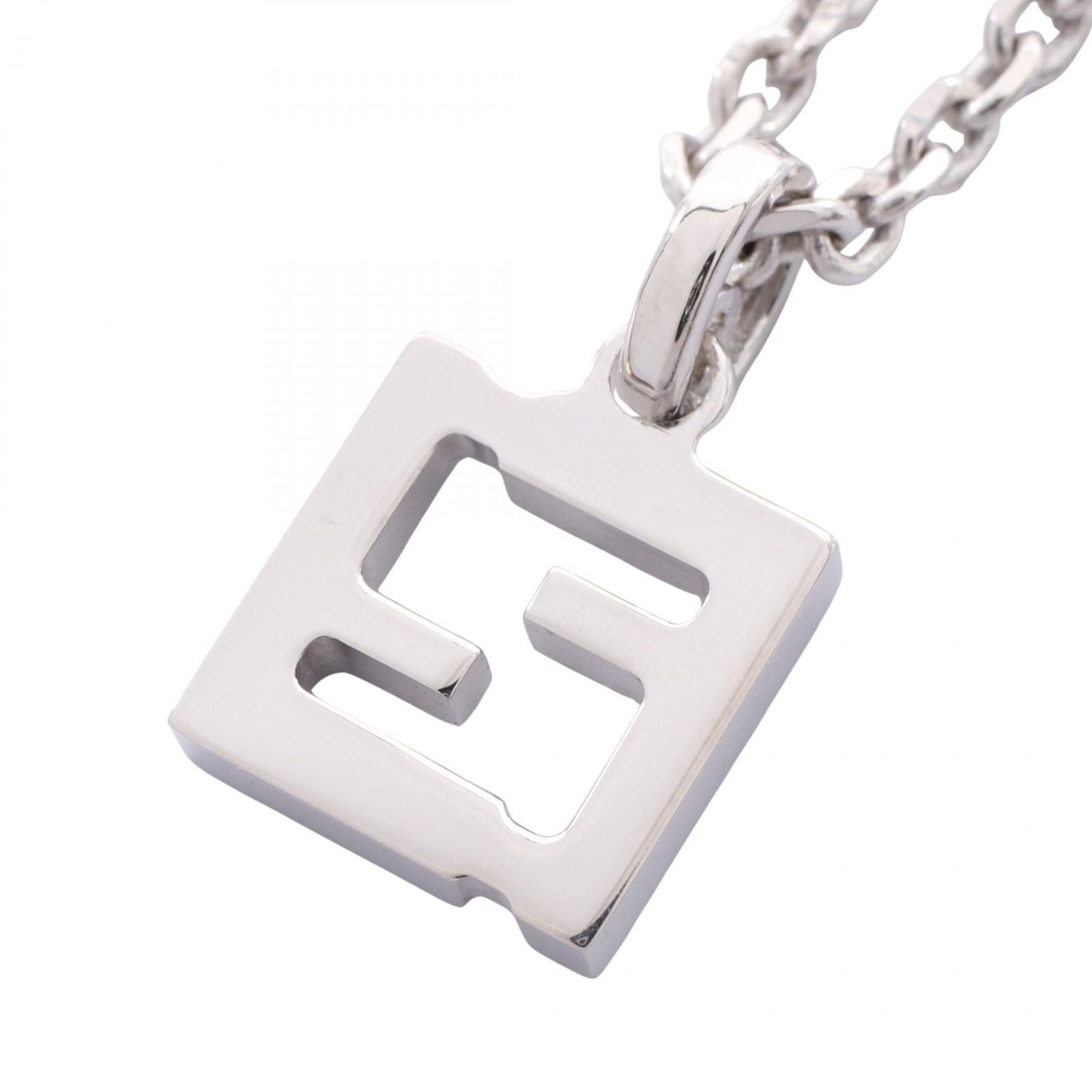 Fendi Necklace FF Black Silver Stainless Steel — view 2