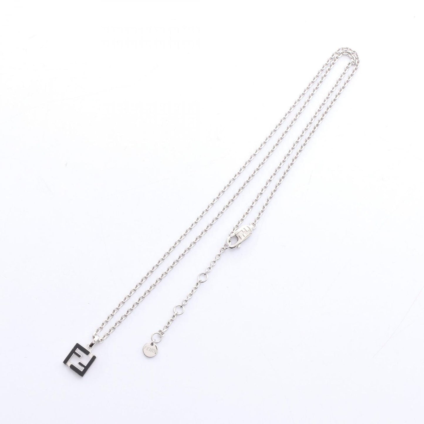 Fendi Necklace FF Black Silver Stainless Steel — view 3