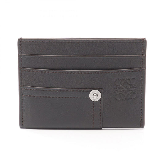 Loewe Card Case Panta Plain Holder Vintage Brown Leather