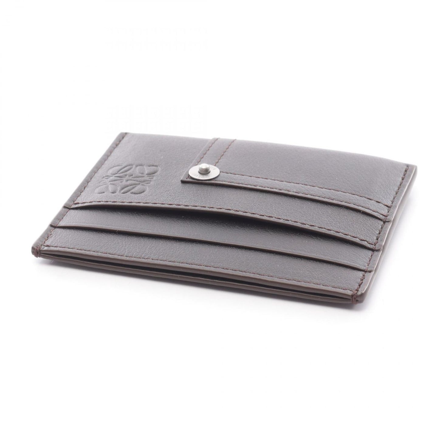 Loewe Card Case Panta Plain Holder Vintage Brown Leather — view 3