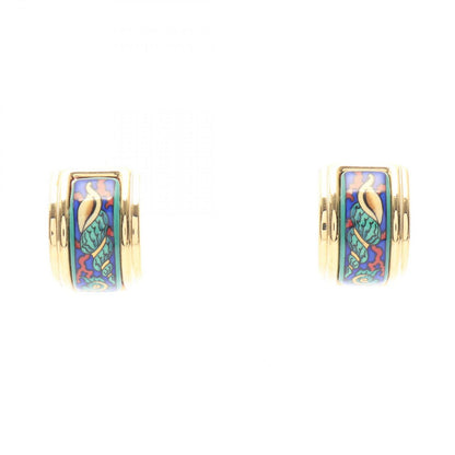 Hermes Earrings Enamel Gold