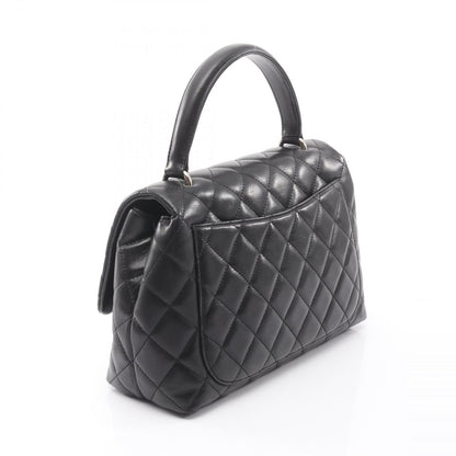 Chanel Handbag Quilted Top Handle Bag Black Lambskin — view 2