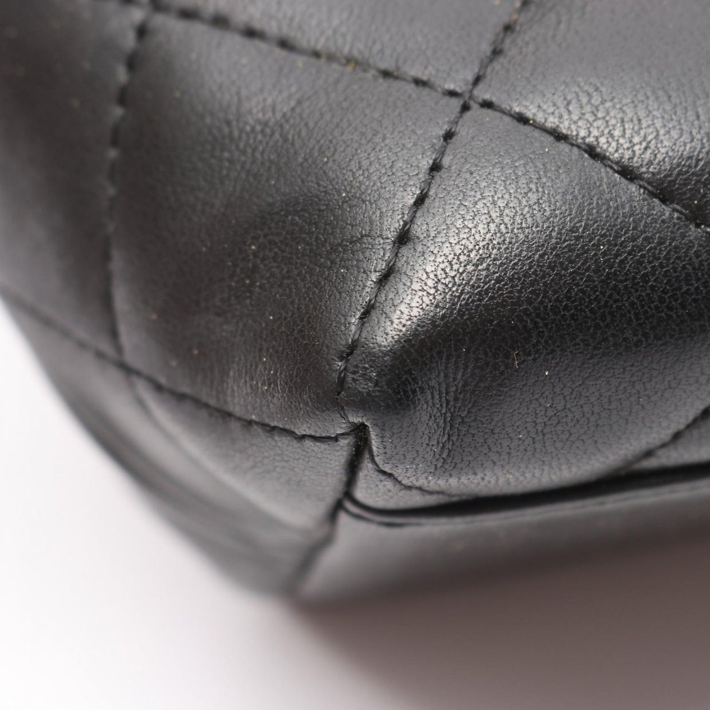 Chanel Handbag Quilted Top Handle Bag Black Lambskin — view 9
