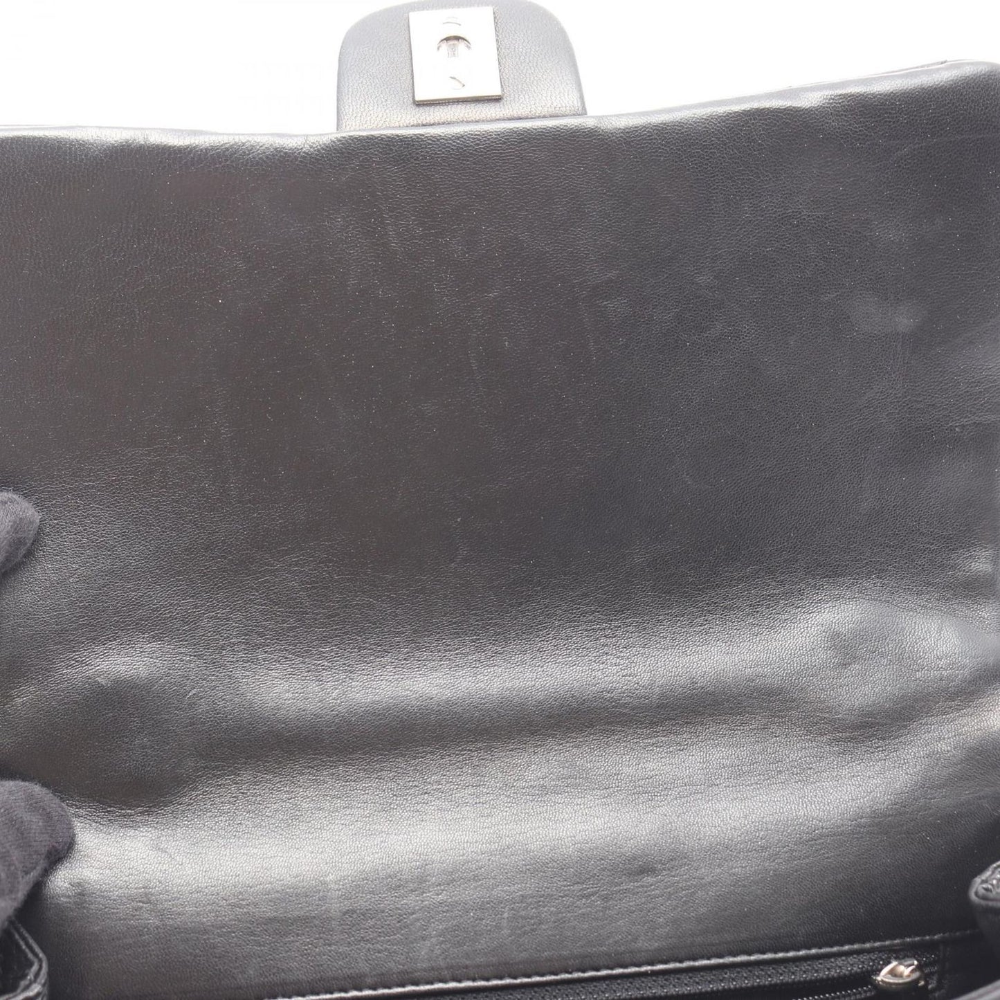 Chanel Handbag Quilted Top Handle Bag Black Lambskin — view 6