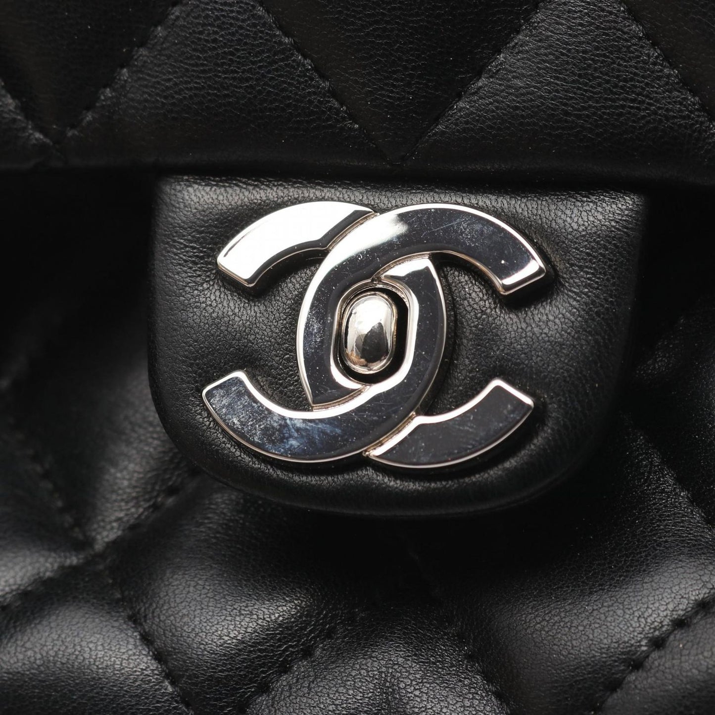 Chanel Handbag Quilted Top Handle Bag Black Lambskin — view 8