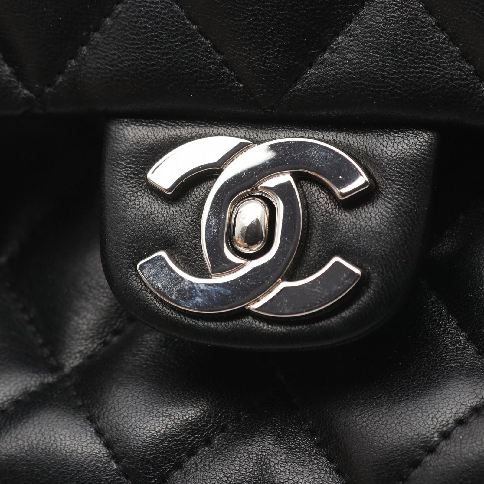 Chanel Handbag Quilted Top Handle Bag Black Lambskin — view 8