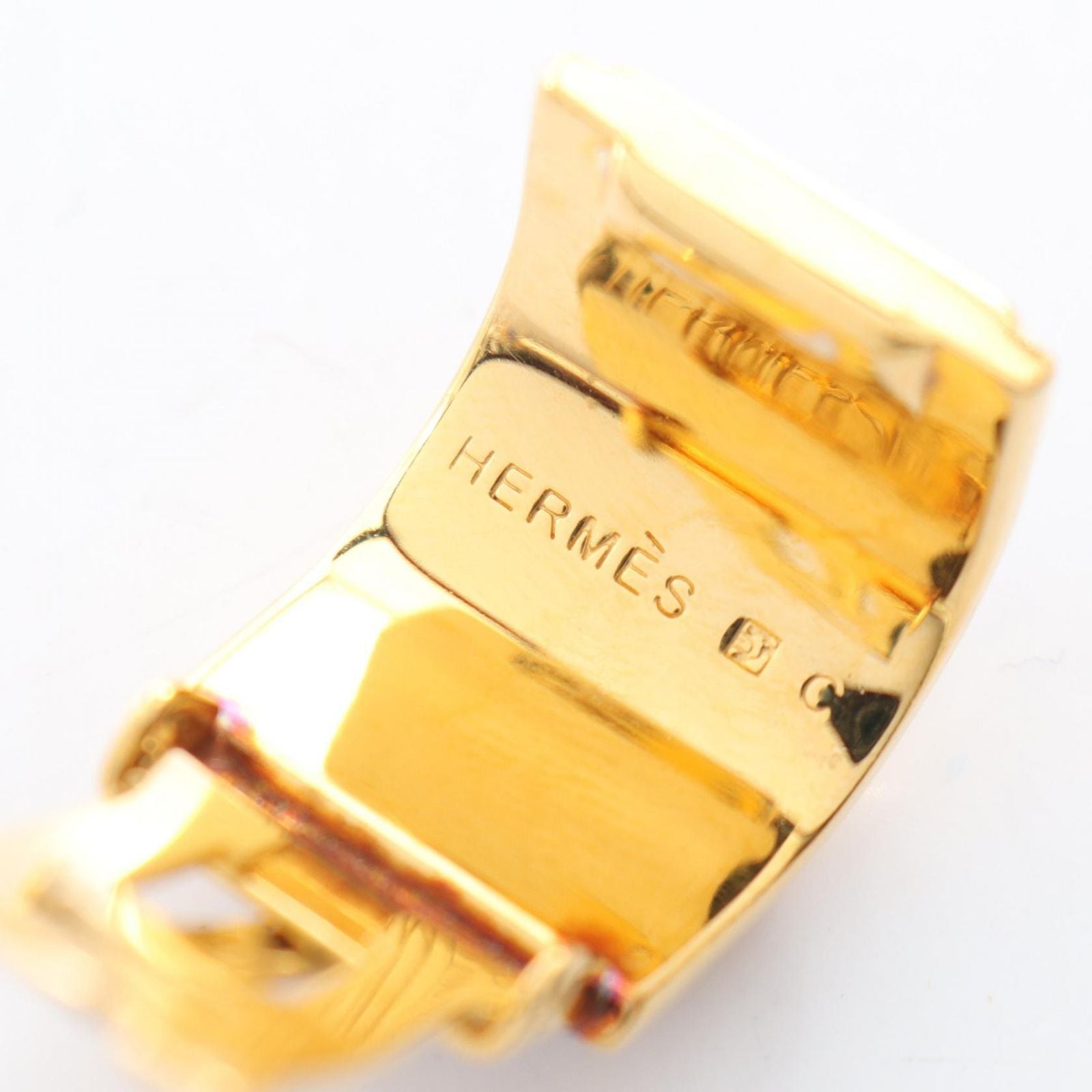 Hermes Earrings Enamel Gold — view 3