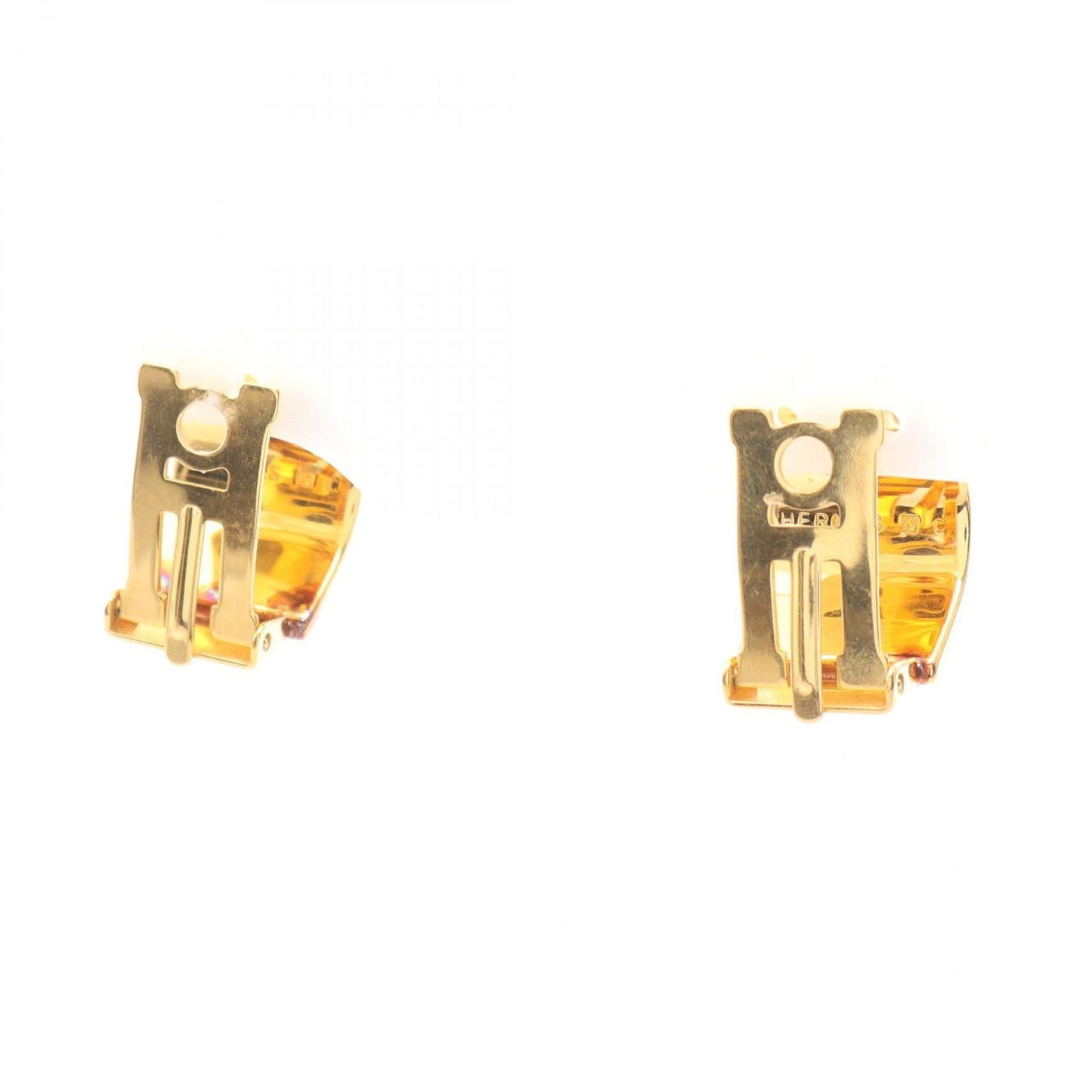 Hermes Earrings Enamel Gold — view 2