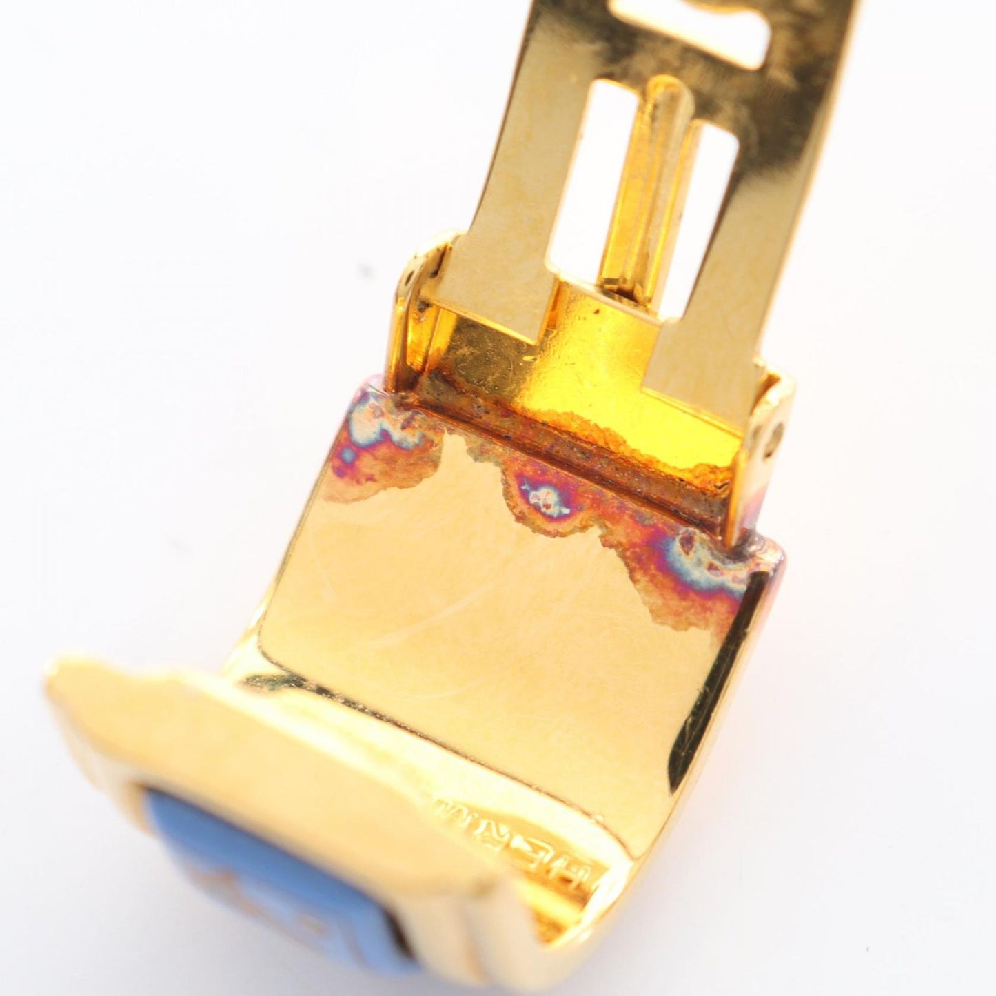 Hermes Earrings Enamel Gold — view 7