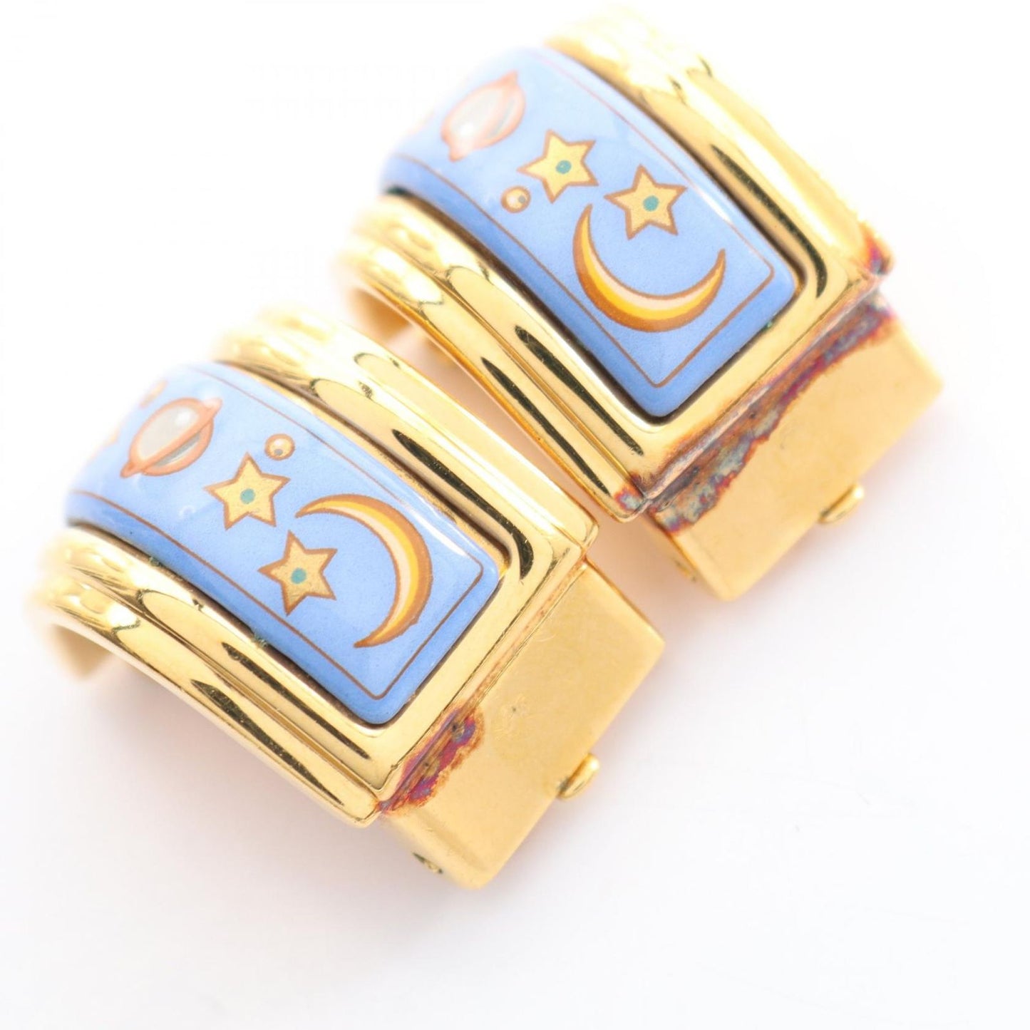 Hermes Earrings Enamel Gold — view 6