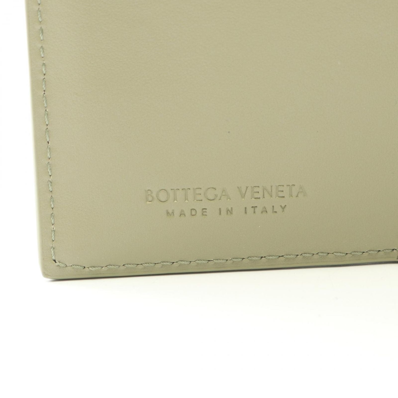 Bottega Veneta Bifold Wallet Cassette Maxi Intrecciato Khaki Green Leather — view 5