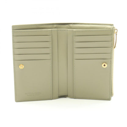 Bottega Veneta Bifold Wallet Cassette Maxi Intrecciato Khaki Green Leather — view 3