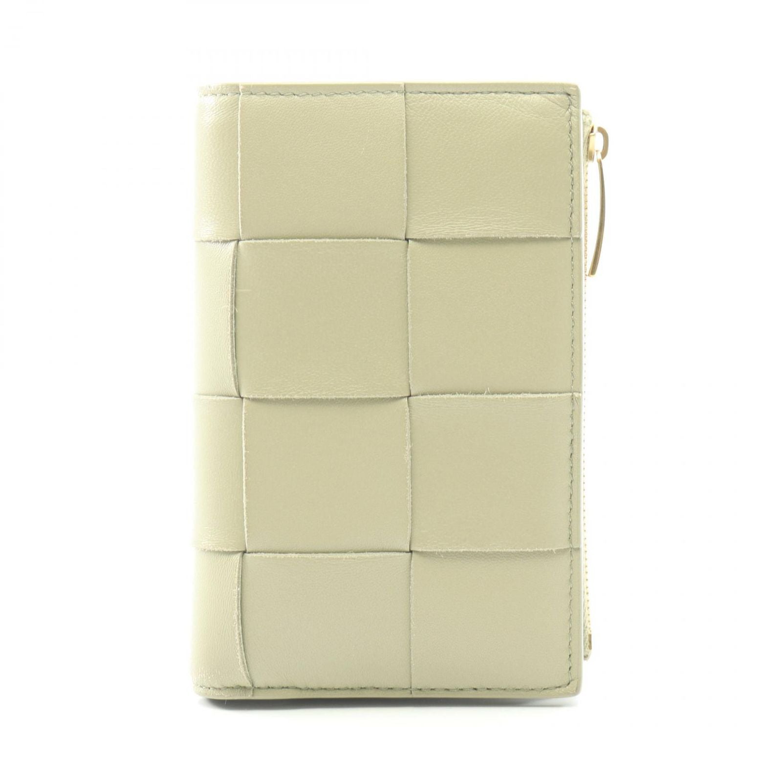 Bottega Veneta Bifold Wallet Cassette Maxi Intrecciato Khaki Green Leather