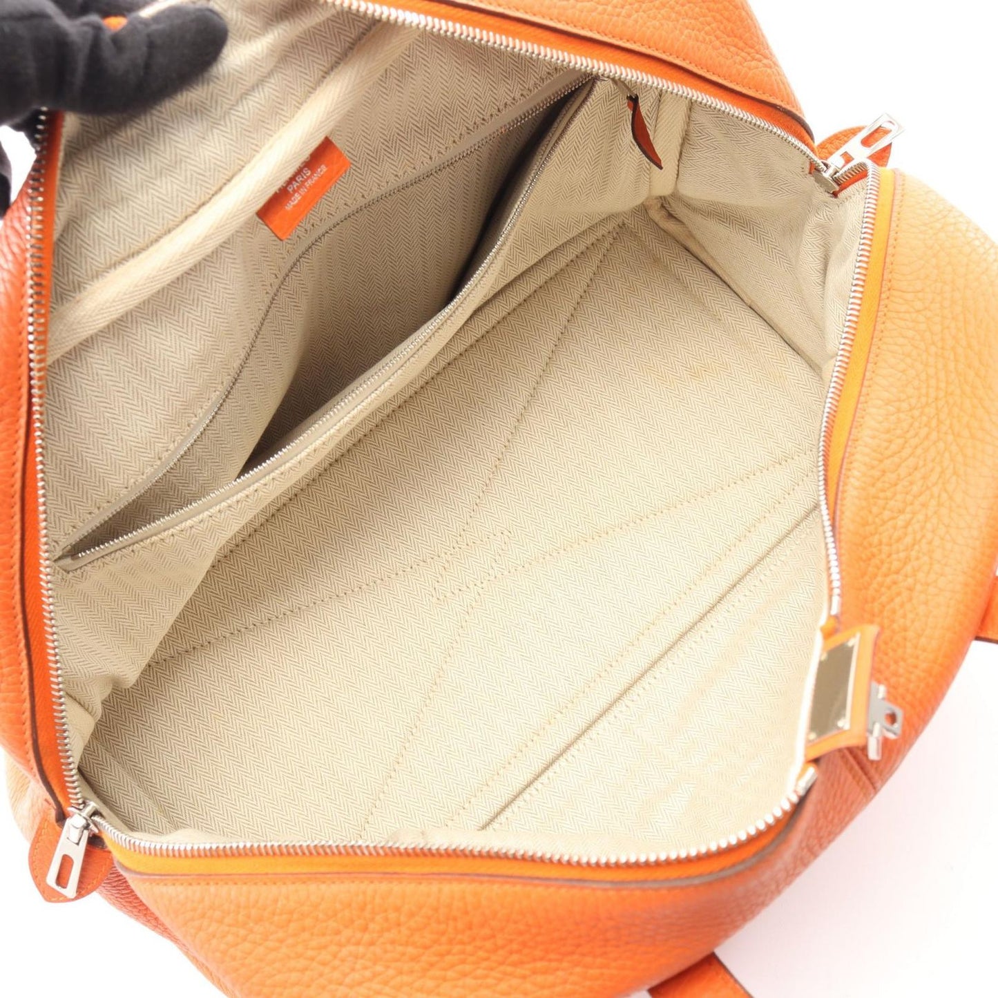 Hermes Handbag Victoria 35 Orange Poppy Leather — view 3