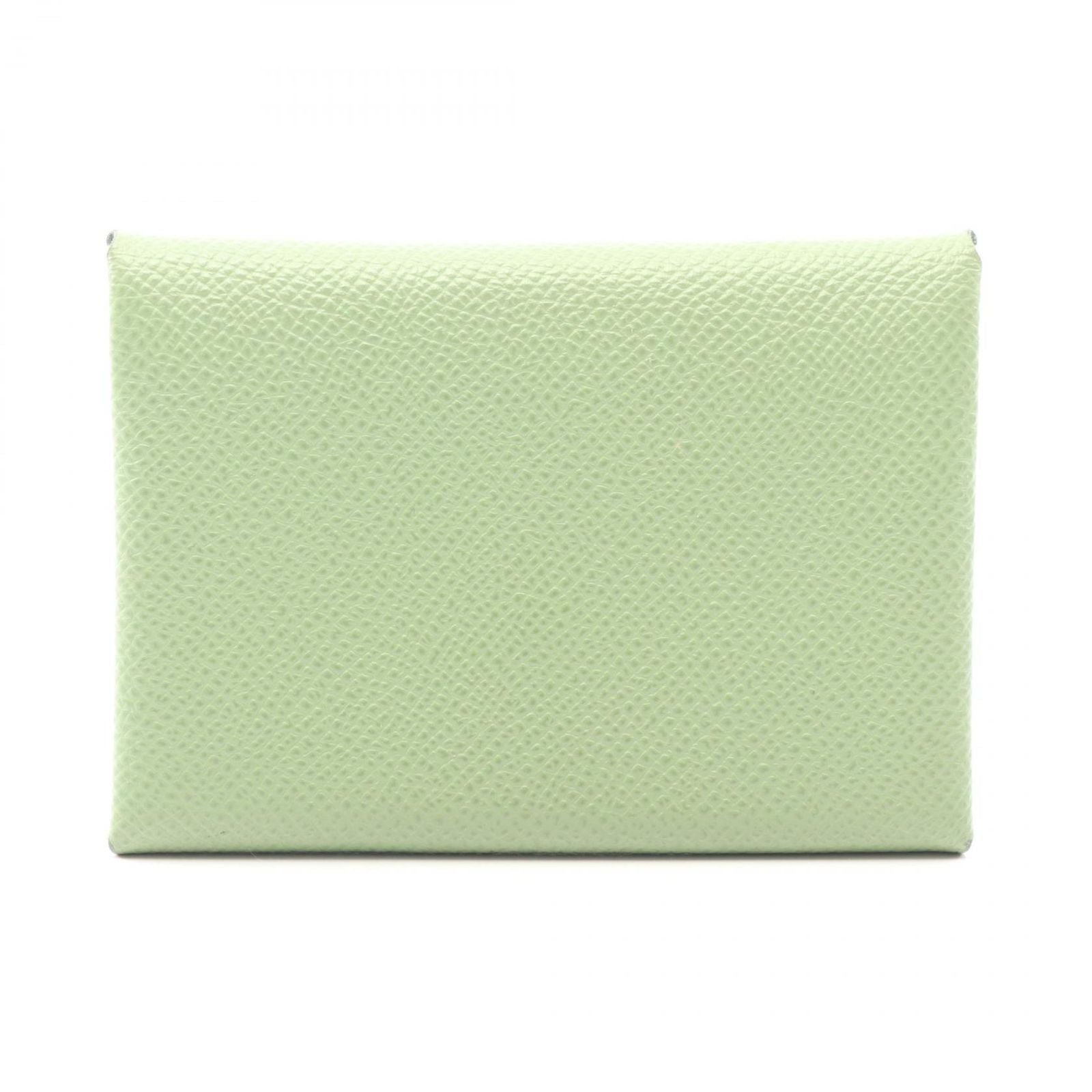 Hermes Coin Case Calvi Duo Vert Cricket Leather