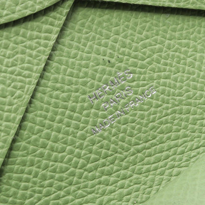 Hermes Coin Case Calvi Duo Vert Cricket Leather — view 6