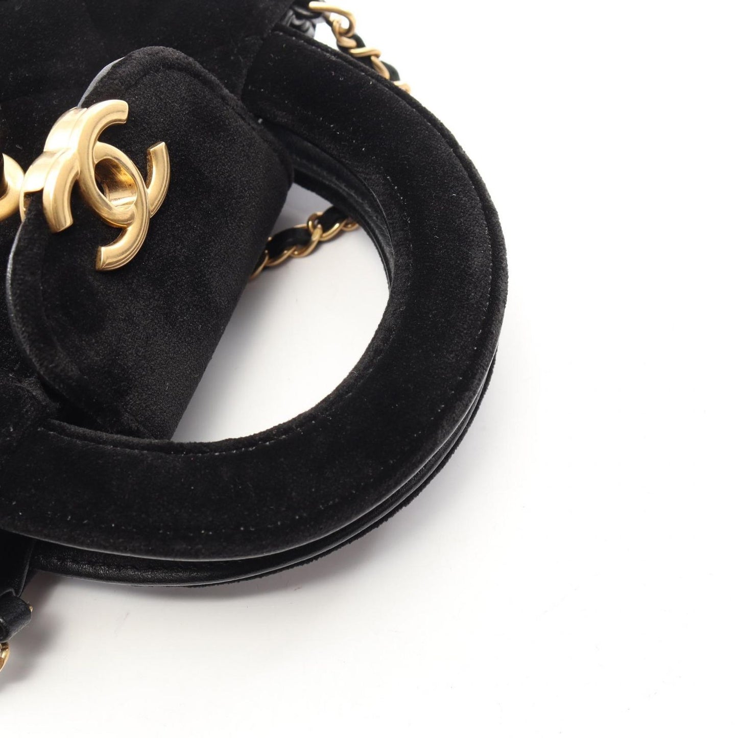 Chanel Shoulder Bag Quilted 2-Way Black Fabric Kelly Nano — view 9