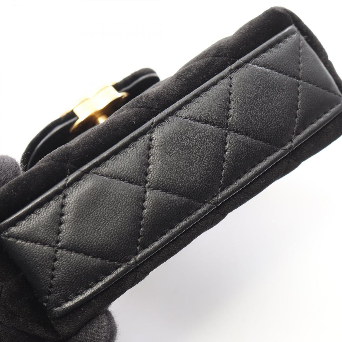 Chanel Shoulder Bag Quilted 2-Way Black Fabric Kelly Nano — view 8