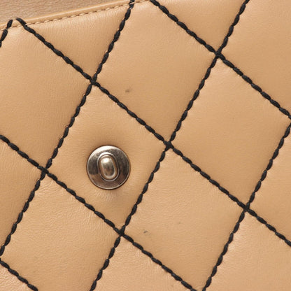 Chanel Shoulder Bag Wild Stitch Antique Gold Beige Leather Chain — view 7