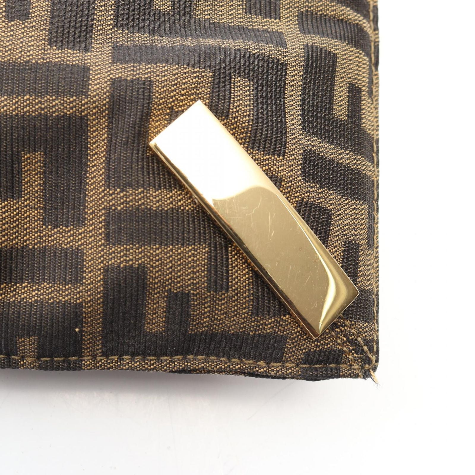 Fendi Tote Zucca Black Brown Nylon Leather — view 6