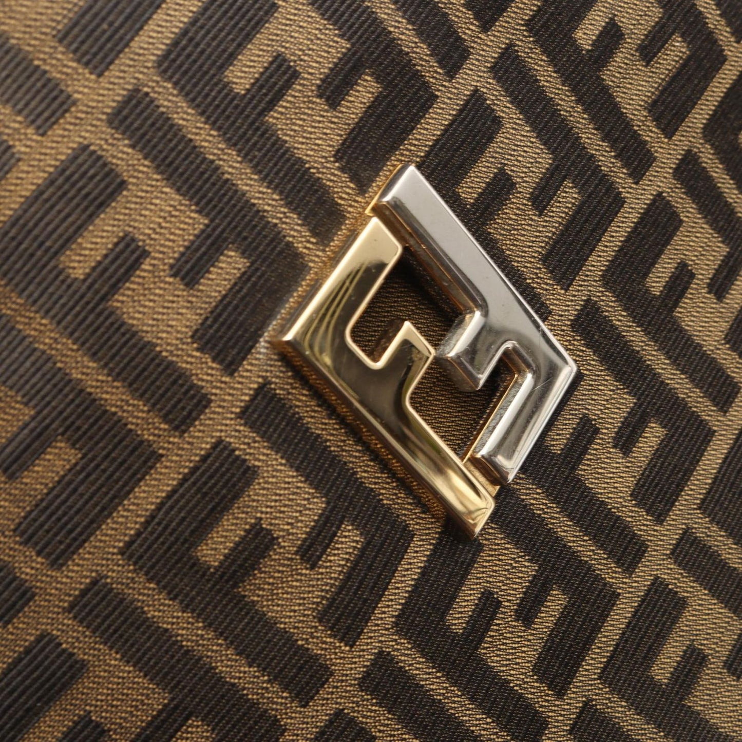Fendi Tote Zucca Black Brown Nylon Leather — view 7