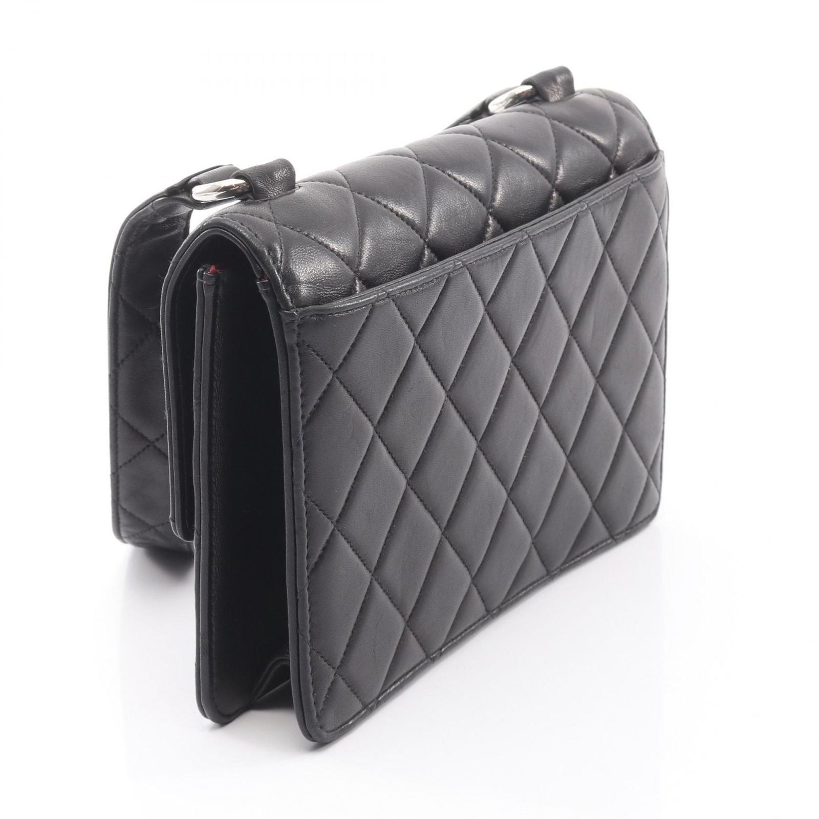 Chanel Shoulder Bag Quilted Black Lambskin — view 2