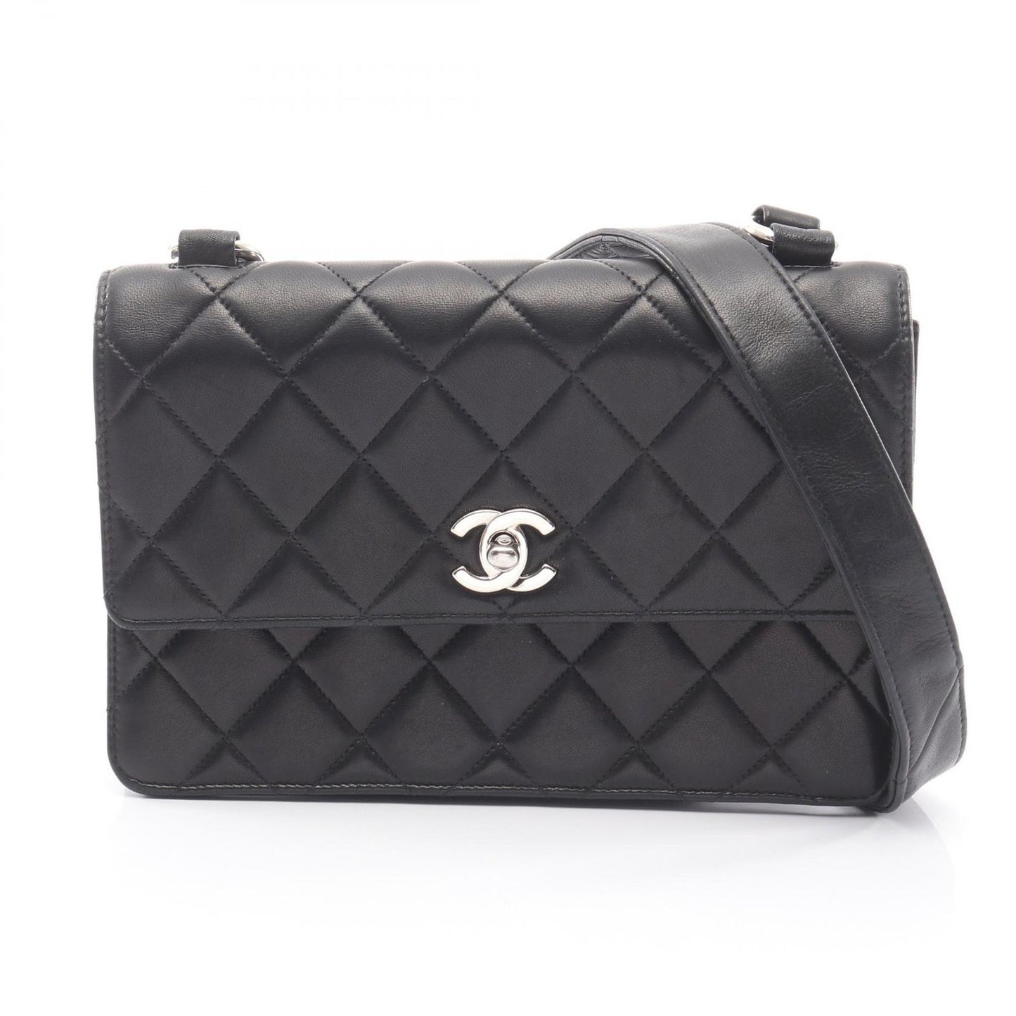 Chanel Shoulder Bag Quilted Black Lambskin