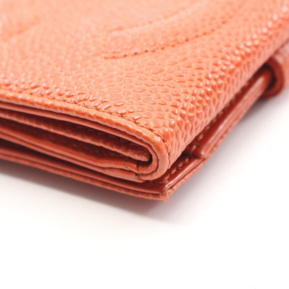 Chanel Hook Wallet CC Logo Orange Caviar Leather CC — view 8