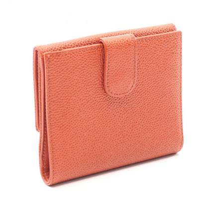 Chanel Hook Wallet CC Logo Orange Caviar Leather CC — view 2
