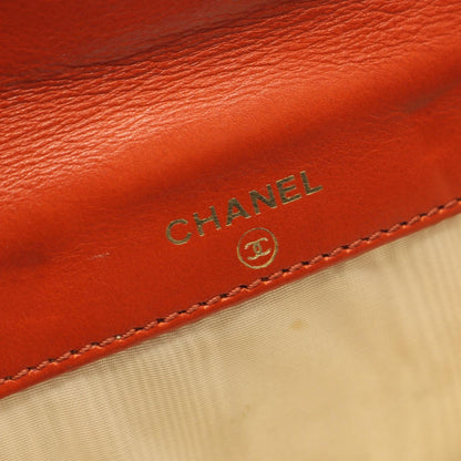 Chanel Hook Wallet CC Logo Orange Caviar Leather CC — view 5