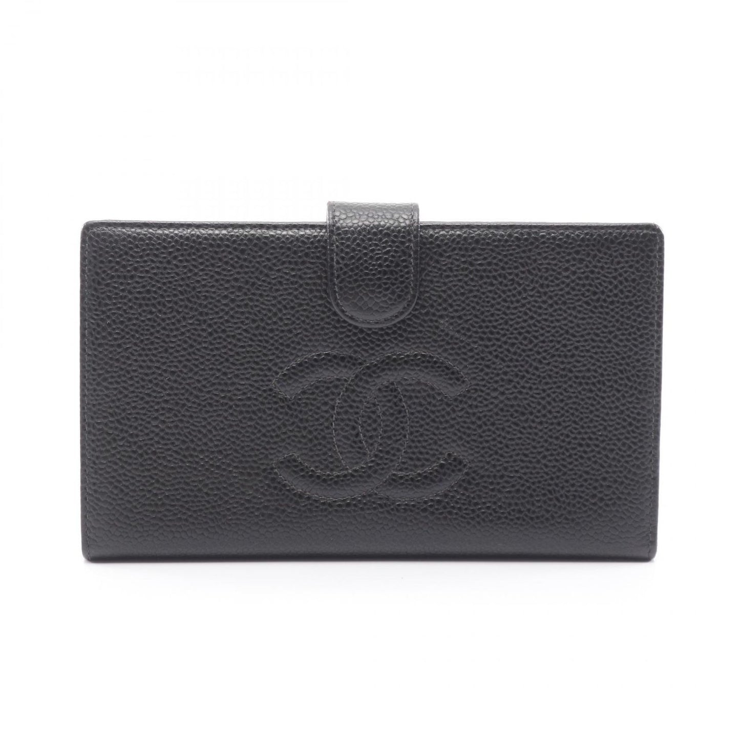 Chanel Bifold Wallet CC Logo Black Caviar Leather