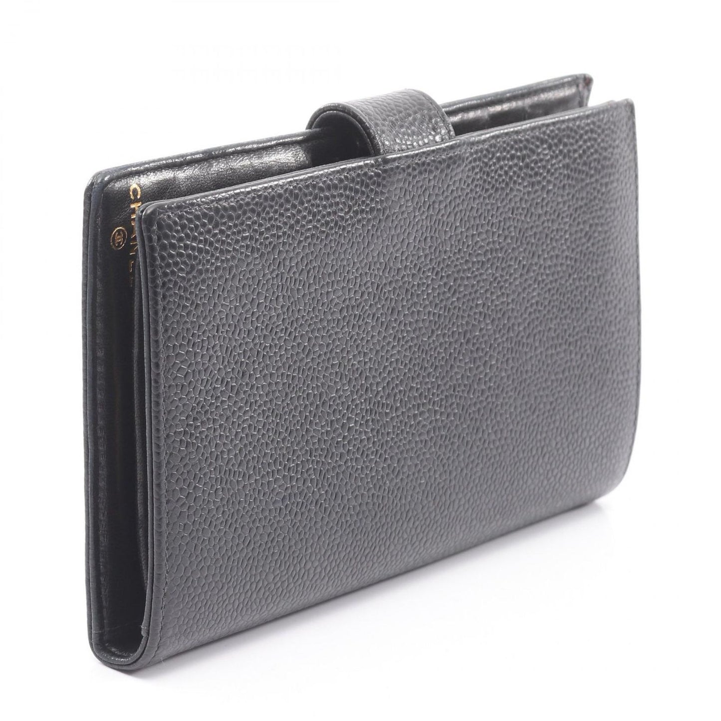 Chanel Bifold Wallet CC Logo Black Caviar Leather — view 2