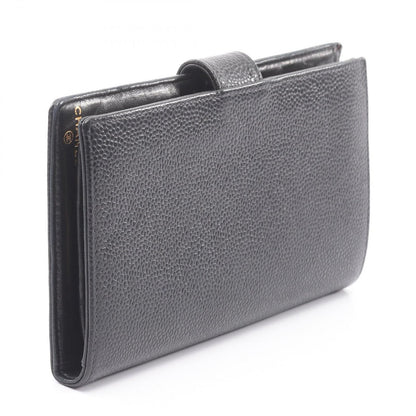 Chanel Bifold Wallet CC Logo Black Caviar Leather — view 2