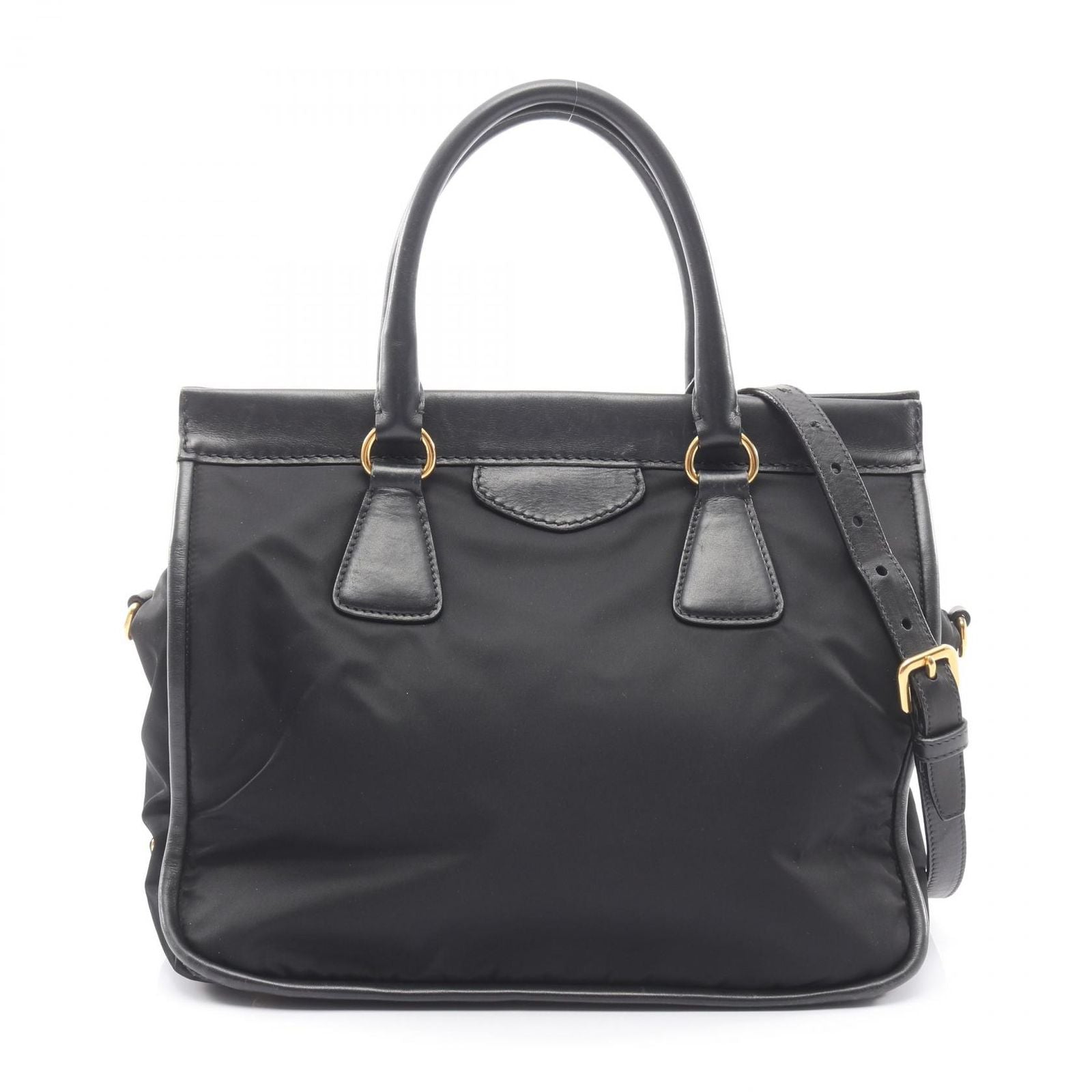 Prada Tote 2-Way Black Nylon Leather