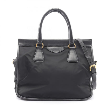 Prada Tote 2-Way Black Nylon Leather