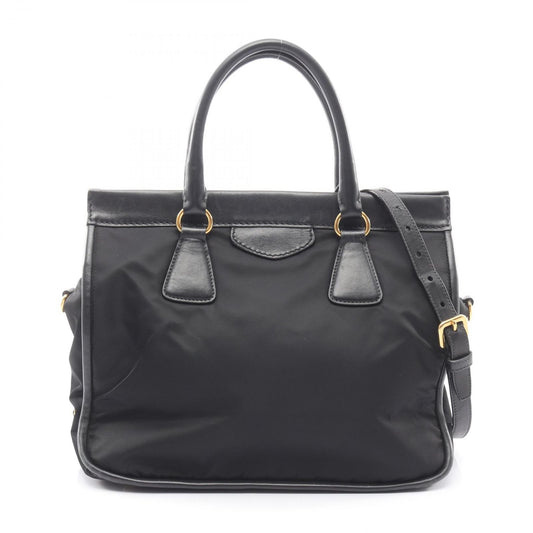 Prada Tote 2-Way Black Nylon Leather