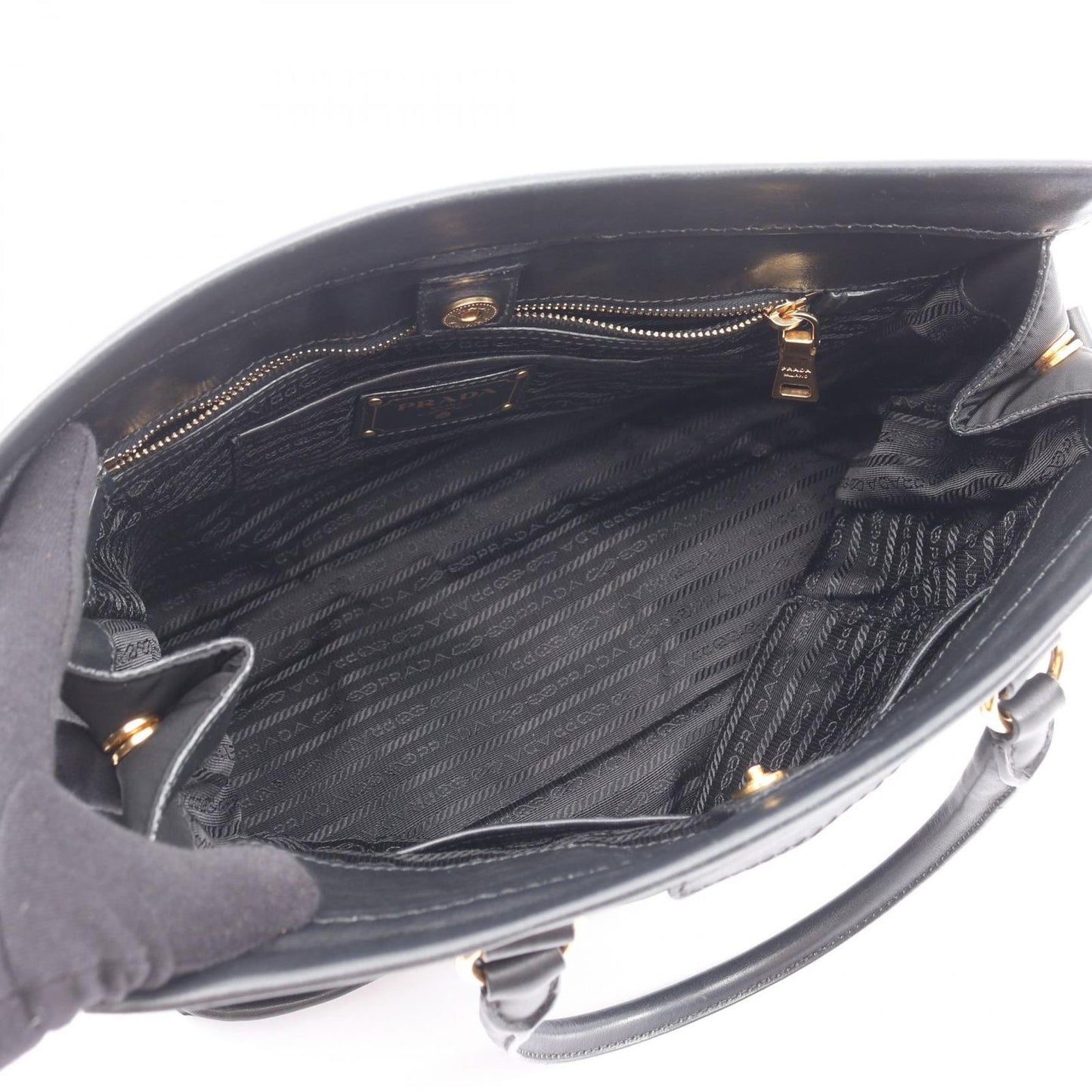 Prada Tote 2-Way Black Nylon Leather — view 3