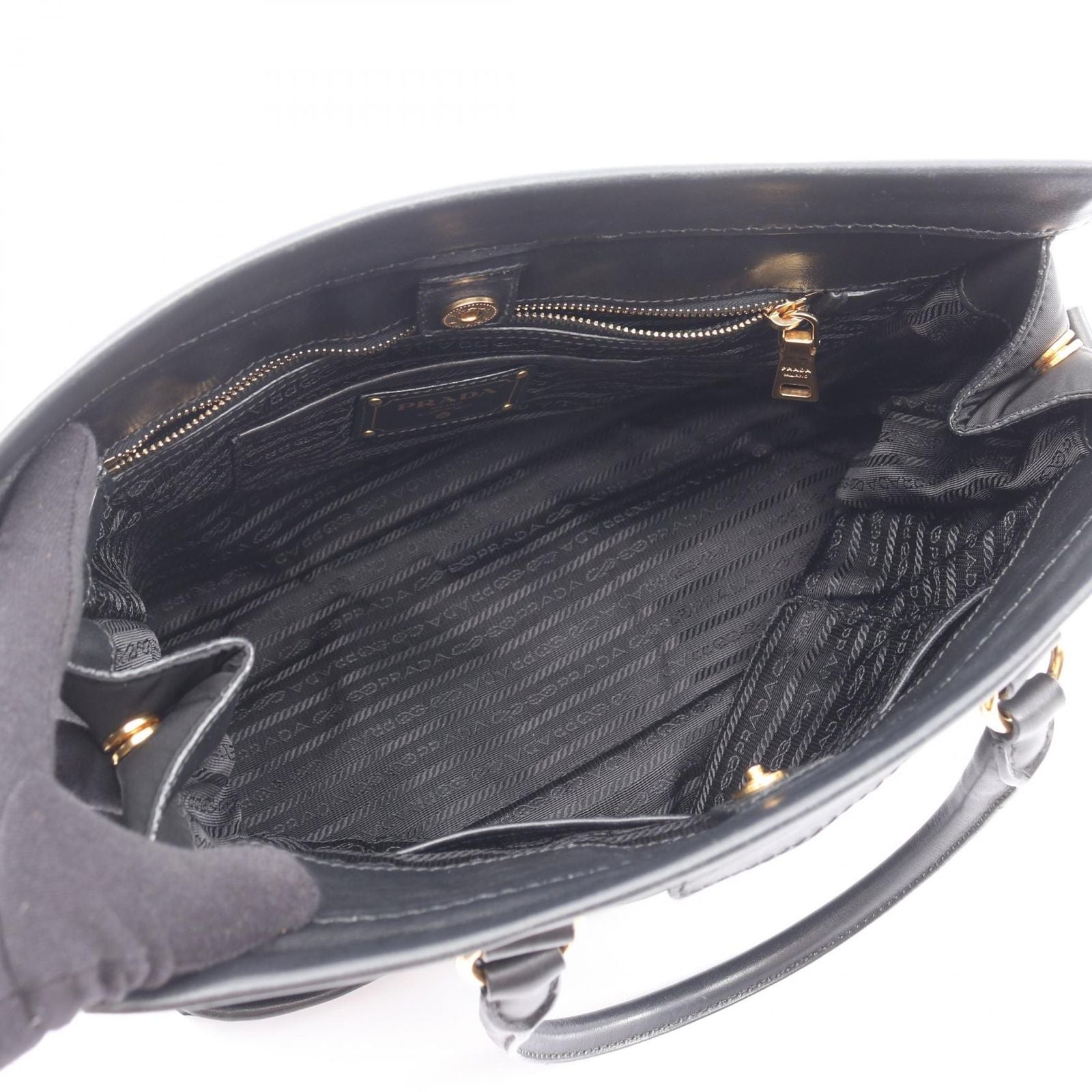 Prada Tote 2-Way Black Nylon Leather — view 3